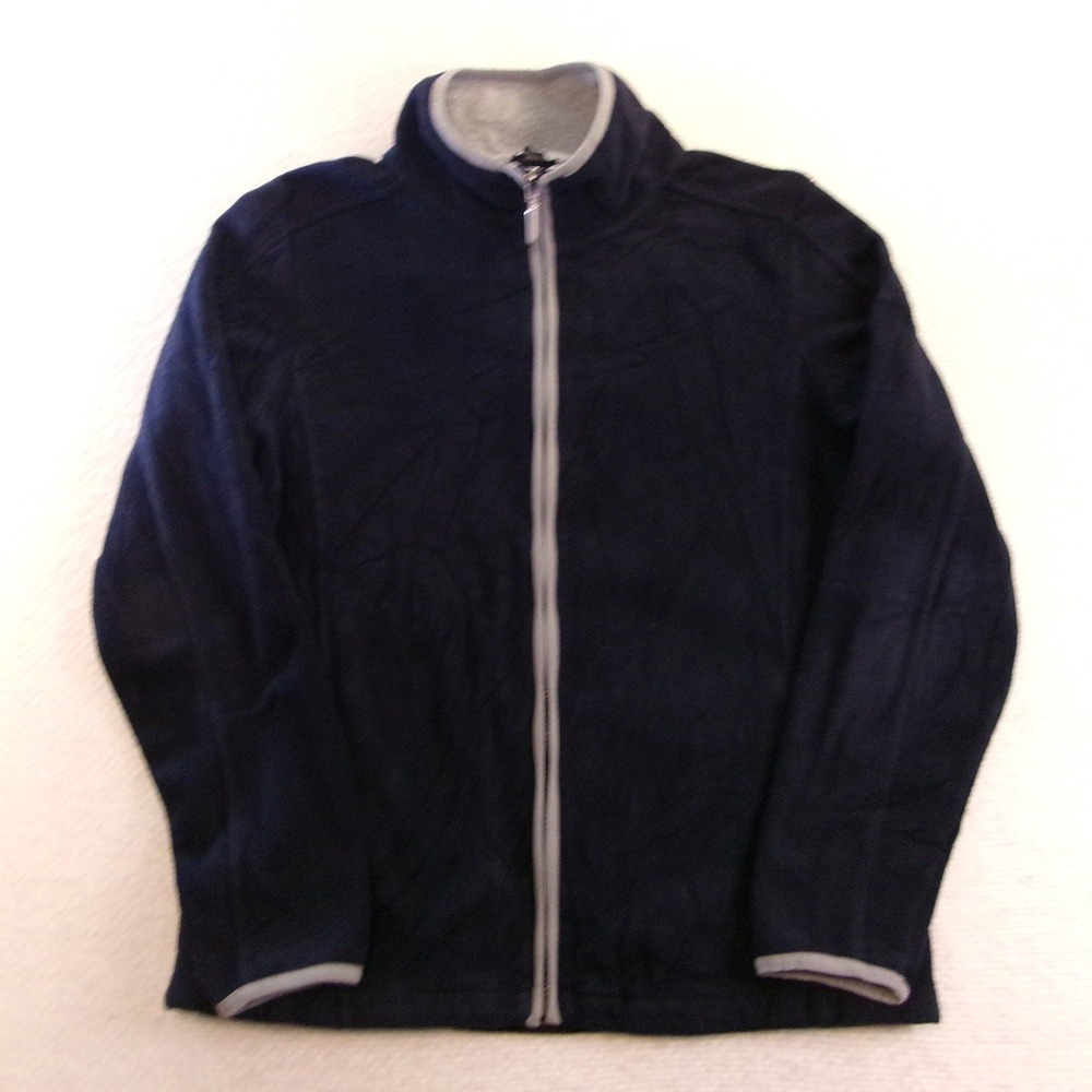 BMW Mens M Fleece‎ Jacket Navy Blue Full Zip Mock Neck Logo Trim 80142298164